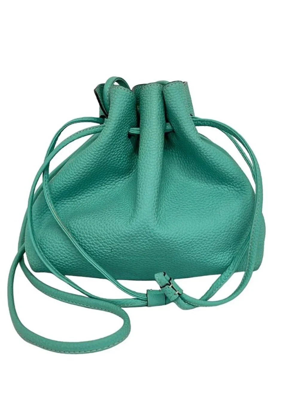 BONAVENTURA Light Blue Leather Shoulder Bag